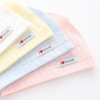 Soft Infant Beanies Caps Baby Hat Cartoon Bear Boneless Muslin Hat Newborn Headwear Windproof Spring Hat 0-3M Baby Hats