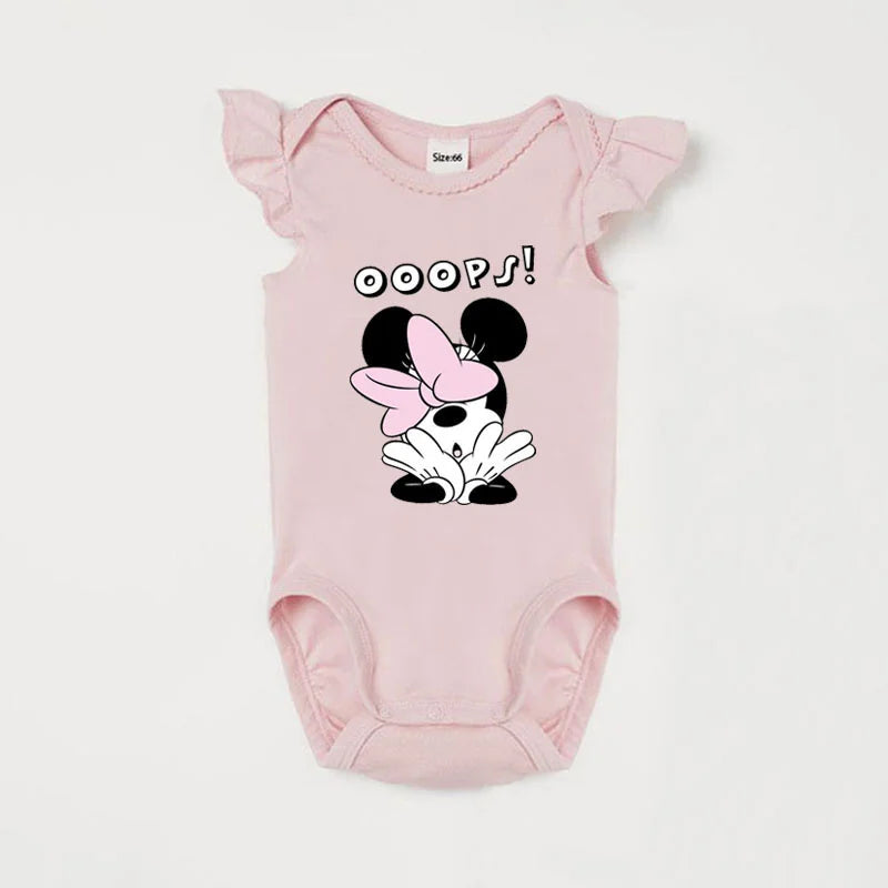 2Pcs Mickey Mouse Donald Duck Printed Baby Rompers Summer Cute Infant Boy Girl Bodysuits Cotton Baby Clothes for 1-18Months