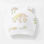 Soft Infant Beanies Caps Baby Hat Cartoon Bear Boneless Muslin Hat Newborn Headwear Windproof Spring Hat 0-3M Baby Hats