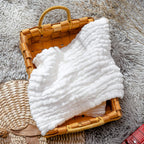 Baby Muslin Washcloths, Natural Cotton, Soft Newborn Face Towel, 5 Pack, 12 X 12 Inches (White)