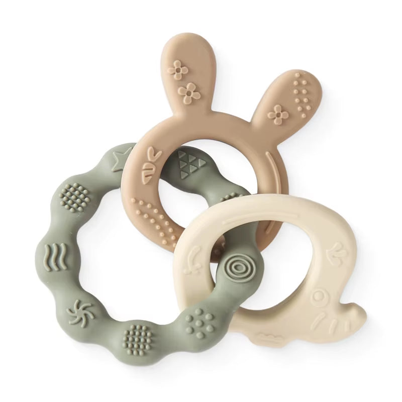 Baby Toys Silicone Anxiety Teethers Animal Bracelet Baby Toys 0 12 Months Cartoon Rattles Mobiles for Babies Silicone Teethers