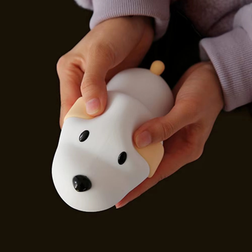 Dog LED Night Light Touch Sensor 2 Colors Dimmable Timer Rechargeable Silicone Puppy Lamp for Children Baby Toy Christmas Gift