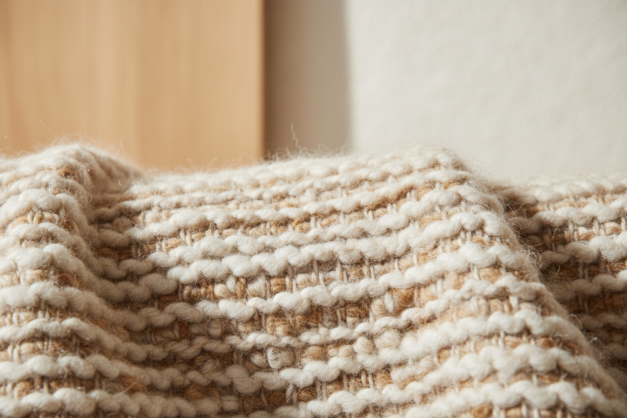 Close-up wool and cotton texture