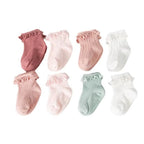 4Pair/Lot New Baby Children'S Non-Slip Autumn Winter Cotton Socks Solid Color Baby Foot Socks