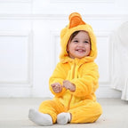 Flannel Hooded Romper | Duck