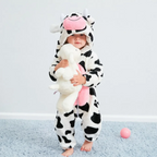 Flannel Hooded Romper | Cow