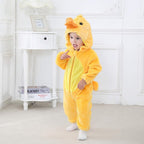 Flannel Hooded Romper | Duck