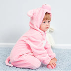 Flannel Hooded Romper | Piglet
